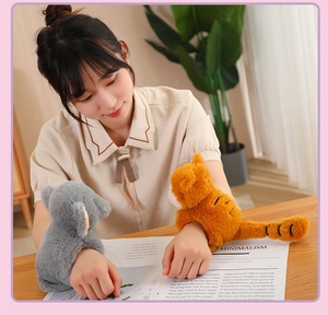 Cute plush animal slap bracelets with koala and tiger designs for children's gifts