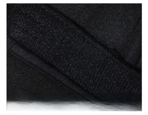 Close-up of the widened sweatband and stitching on a winter baseball cap with ear flaps