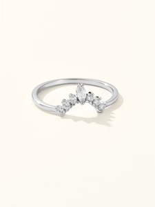 Detailed close-up of a S925 silver crown ring featuring an oval-cut stone and micro-pave zircons