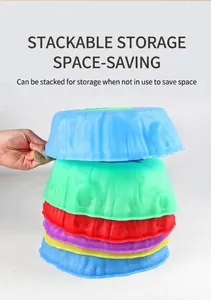 Detail of multi-colored sensory stones showing nesting feature for compact storage