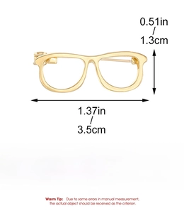 Detailed size chart for the mini glasses ring showing dimensions 3.5cm by 1.3cm