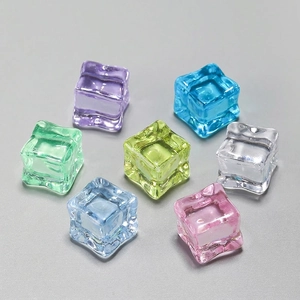 Artificial Ice Cubes Resin Transparent Colorful Irregular Square Decorative Craft Photography Props Home Decor