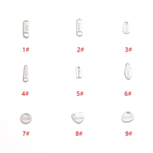 Stainless steel jewelry tags with K18 S.Steel and S925 engraved pendants for DIY crafts