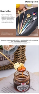 Macro detail of assorted flower-shaped long handle stainless steel spoons in various finishes