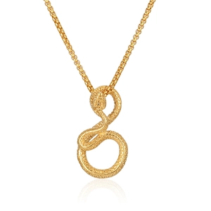Vintage Ethnic Snake Pendant Necklace Titanium Steel Men Personalized Punk Animal Coiled Serpent Necklace Jewelry Gift
