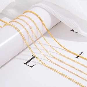 S925 Sterling Silver Necklace Chain For Women Gold Silver Plated Water Wave Bead O-Chain DIY Pendant Chain Fine Jewelry