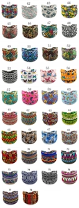Grid display of bohemian headbands featuring mandala and ethnic patterns in various colors