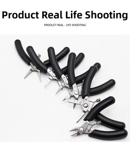Mini precision pliers set with black non-slip handles for jewelry DIY and fine repair