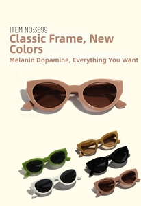 Detailed collection of retro cat eye sunglasses in various dopamine and Maillard colors