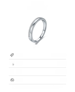 Details des 2 mm S925 Sterlingsilberrings mit Zirkonia-Mikropavé-Besatz auf der Schiene