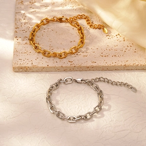 Bracelet À Maillons Géométriques Acier Inoxydable Pour Hommes Femmes Mode Minimaliste Réglable Boucle Fer À Cheval Bijoux Cadeau