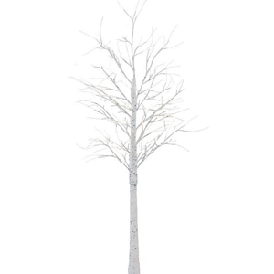 Decorative white birch tree lamp with realistic bark texture and LED lights for festive decor