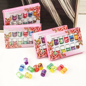 Set of 12 water-soluble essential oils including Lavender and Rose for room fragrance