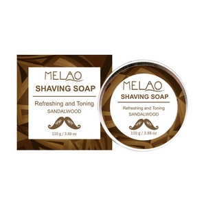 Sandalwood scented men's shaving soap 110g with box for refreshing grooming care