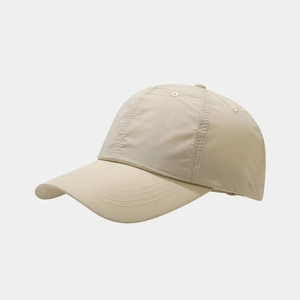 Detail of khaki outdoor quick-dry hat featuring premium stitching and breathable fabric