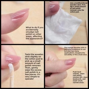 Dual-head orange wood sticks tutorial for cuticle pushing and nail polish cleaning