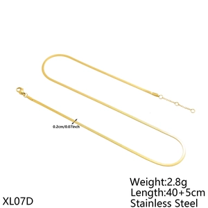 Detailed specs of gold snake chain necklace in stainless steel with 40+5cm length