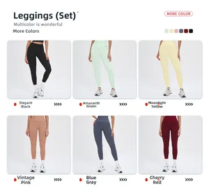 Collage de pantalons de yoga sans couture taille haute en six couleurs vives