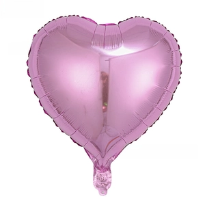 Detailed view of 18 inch pink heart shaped foil balloon for party decoration