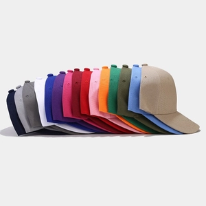 Detailed grid view showing 14 available solid colors of classic cotton baseball caps
