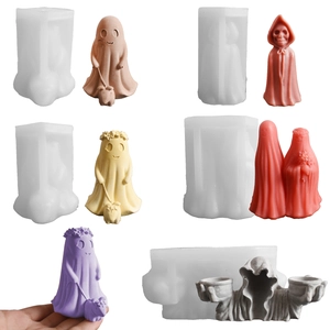 Halloween Ghost Silicone Mold DIY Grim Reaper Skeleton Pumpkin Candle Soap Resin Plaster Handmade Craft Making Tools