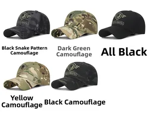 Tactical camouflage baseball caps collection in various patterns for outdoor sports