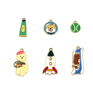 Assorted colorful enamel alloy charms for DIY jewelry making in various cute cartoon shapes