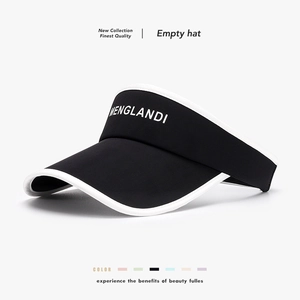 Women Sun Visor Hat Ice Satin UPF 50 UV Protection Empty Top Adjustable Sporty Summer Breathable Letter Print Cap