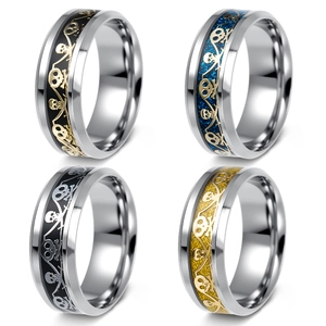 Skull Crossbones Ring Stainless Steel Embossed Pirate Punk Gothic Jewelry For Men Boys