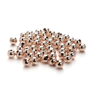 Nahaufnahme polierter 18k Roségold plattierter nahtloser Metallperlen für DIY-Schmuck