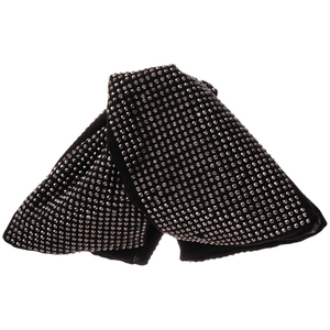 Sparkling rhinestone embellished black velvet party gloves for elegant evening wear