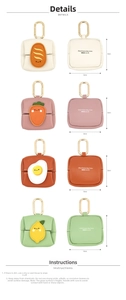 Miniature PU leather coin purses in four colors with cute cartoon patches and gold D-rings