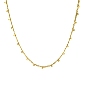 Collier minimaliste à double couche en acier inoxydable doré avec perles pour femme