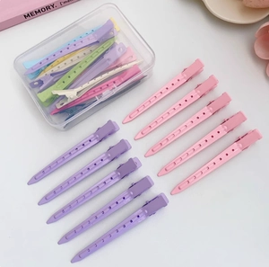 Set di fermagli per capelli colorati a becco d'anatra per volume in scatola chiara