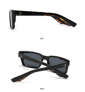 Side and back view of retro black frames showing tortoiseshell temple details