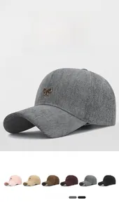 Détails de la casquette baseball en chevron avec nœud métallique en six coloris divers
