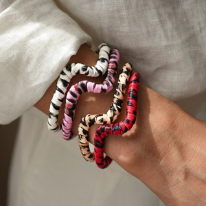 Retro Leopard Print Leather Open Bangle Irregular Geometric Wave Pattern Cuff Bracelet Fashion Jewelry For Women
