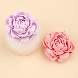 3D jasmine and peony silicone mold for DIY flower soaps and scented candles craft