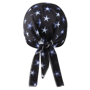 Bandana respirant avec motif tête de mort et étoile bleue avec lien réglable au dos