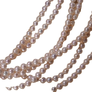 7mm natural freshwater pearl strand necklace with high luster and round shape