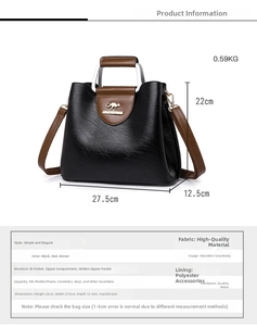 Detail view of lychee pattern PU tote bag with size dimensions 27.5x22x12.5cm and structure