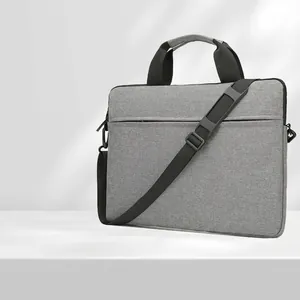 Laptop Bag Waterproof Polyester Briefcase With Shoulder Strap Shockproof Slim Protective Case For Business Travel