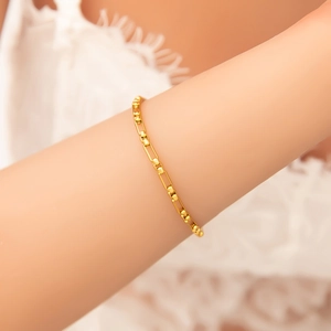 Minimalist 18k gold plated stainless steel rectangle link chain bracelet for women
