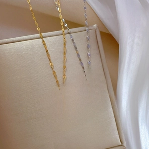 Minimalist double happiness titanium steel necklace set in gold and silver plating