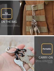 Mini tactical S-shaped metal spring hooks for MOLLE backpack and EDC key organization
