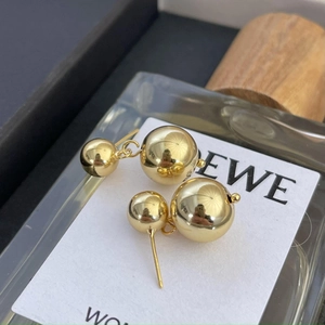 Orecchini a doppia sfera in argento sterling 925 con finitura dorata lucida a specchio