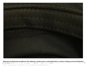Detailed macro view of the widened sweatband and high-density stitching inside the cap