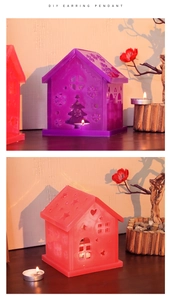 Detailed view of DIY house-shaped silicone molds for resin earrings with star and heart patterns