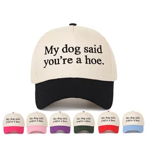 Casquette De Baseball En Coton À Couleurs Contrastées Avec Broderie Slogan Drôle Chapeau De Sport Réglable Décontracté