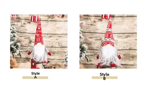 Détails des gnomes de Noël Style A et B avec bonnets tricotés et motifs de fête